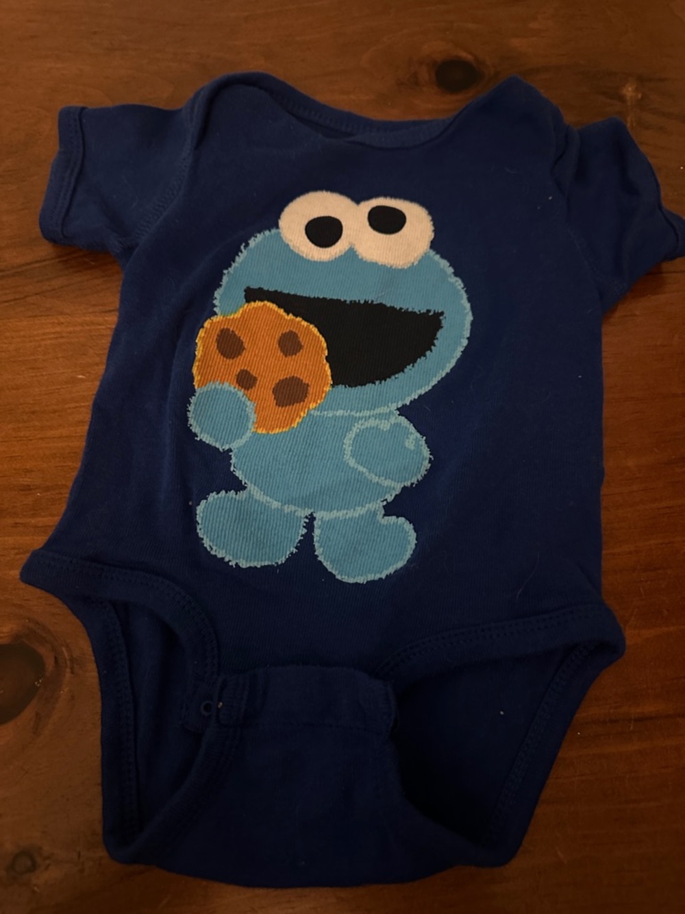 Sesame Street Blue Cookie Monster Graphic Kids One-Piece Bodysuit
